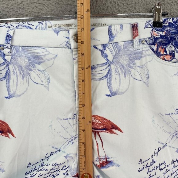 Chicos Jeans Womens 4 US 20R White Blue So Slimming Bon Voyage Girlfriend Ankle* - Picture 9 of 12